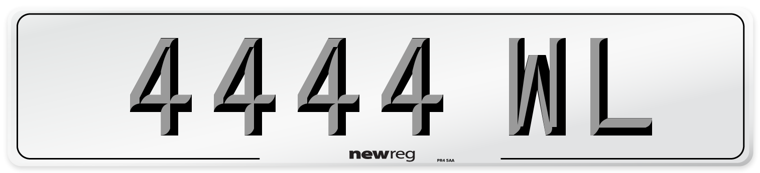 4444 WL Number Plate from New Reg
